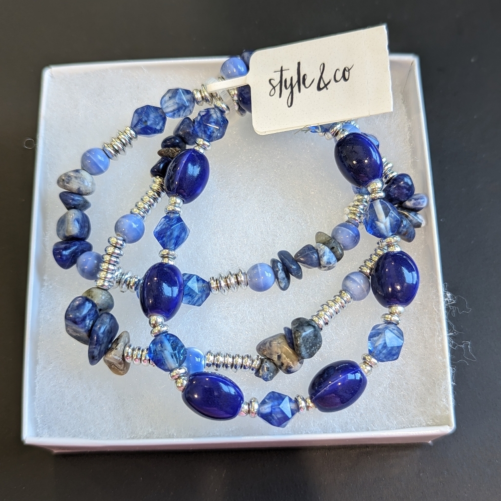 🆕 STYLE & CO. Mixed Bead Stretch Bracelet Set